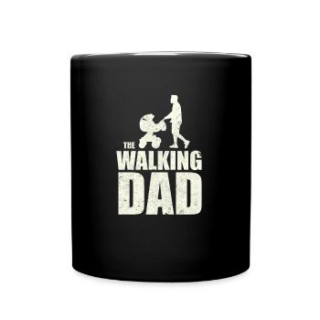 Walking Dad Lustiges Party Männertag Design - Tasse einfarbig - Schwarz - Vorne