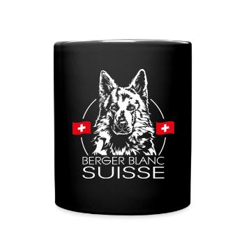 BERGER BLANC SUISSE Dog Portrait Wilsigns Dogs - Full Colour Mug - black - Front