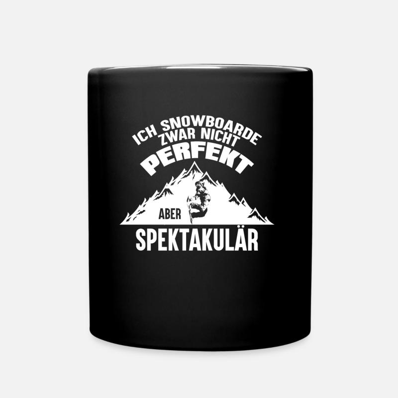 Ich snowboarde spektakulär lustiger Spruch - Tasse einfarbig - Schwarz
