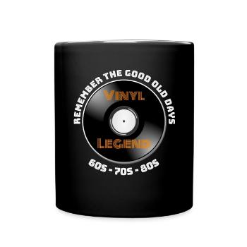 Vinyl legend Plattensammler 70s 80s Schallplatte - Tasse einfarbig - Schwarz - Vorne
