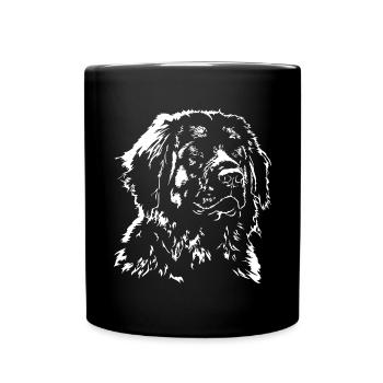 LEONBERGER Hundeportrait Wilsigns Hunde - Tasse einfarbig - Schwarz - Vorne