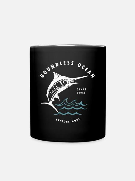 Boundless ocean,explore more - Full Colour Mug - black