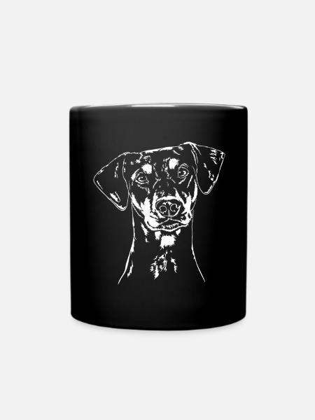 DEUTSCHER PINSCHER Hund Hunde Wilsigns - Tasse einfarbig - Schwarz