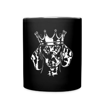 Blaireau teckel couronne chien chien Wilsigns - Mug uni - noir - Devant