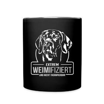 WEIMIFIZIERT Weimaraner Hunde Spruch Wilsigns - Tasse einfarbig - Schwarz - Vorne
