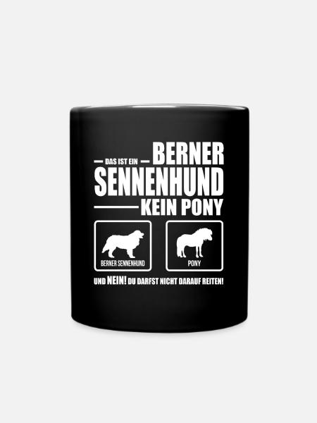 BERNER SENNENHUND kein Pony Hunde Spruch Wilsigns - Tasse einfarbig - Schwarz