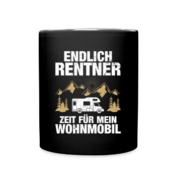 Rentner Wohnmobil Rente Camper Campen Van Geschenk - Tasse einfarbig - Schwarz - Vorne