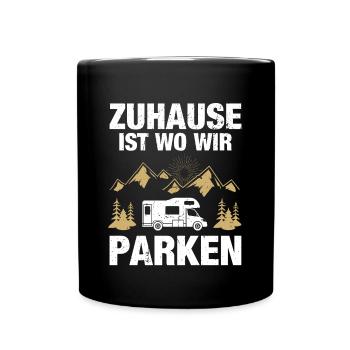 Wohnmobil Camper Camping Wohnwagen Rente Geschenk - Tasse einfarbig - Schwarz - Vorne