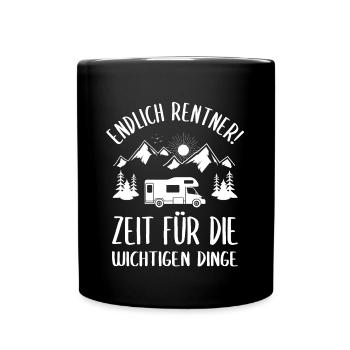 Rentner Wohnmobil Rente Camper Camping Geschenk - Tasse einfarbig - Schwarz - Vorne