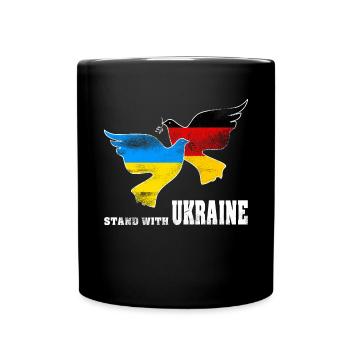 Ukraine - Tasse einfarbig - Schwarz - Vorne