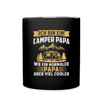 Ich bin ein camper papa vater camper - Tasse einfarbig - Schwarz - Vorne
