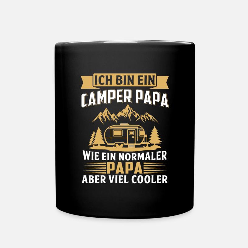 Ich bin ein camper papa vater camper - Tasse einfarbig - Schwarz