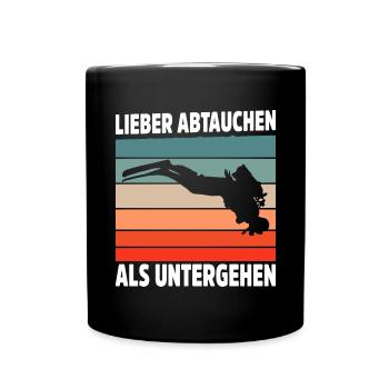 Tauchen Schorcheln Taucher Apnoe Scuba Tauchen - Tasse einfarbig - Schwarz - Vorne
