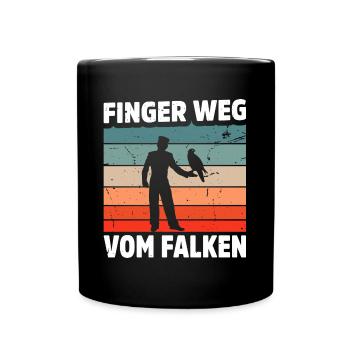 Falknerei Geschenkidee Falkner Beizjagd Greifvogel - Tasse einfarbig - Schwarz - Vorne