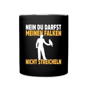 Falknerei Geschenkidee Falkner Beizjagd Greifvogel - Tasse einfarbig - Schwarz - Vorne