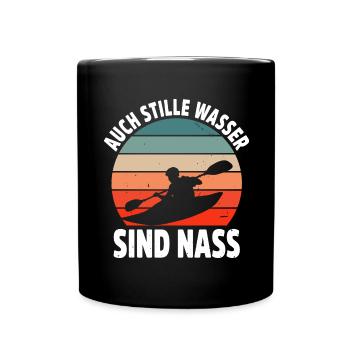Kajak Geschenkidee Kanu Paddeln Kajakfahren - Tasse einfarbig - Schwarz - Vorne