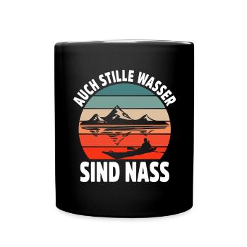 Kajak Geschenkidee Kanu Paddeln Kajakfahren - Tasse einfarbig - Schwarz - Vorne
