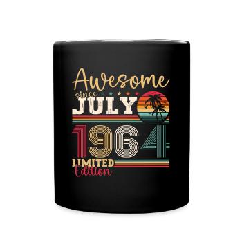 Awesome since July 1964 58th birthday Men's Fun - Full Colour Mug - black - Front