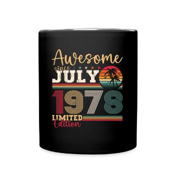 Awesome since July 1978 44th Birthday Men's Fun - Full Colour Mug - black - Front