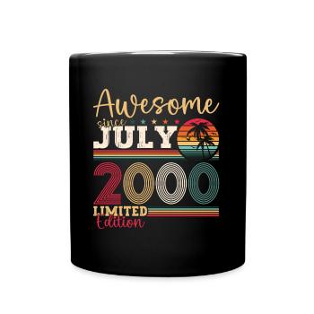 Awesome since July 2000 22nd Birthday Men's Fun - Full Colour Mug - black - Front