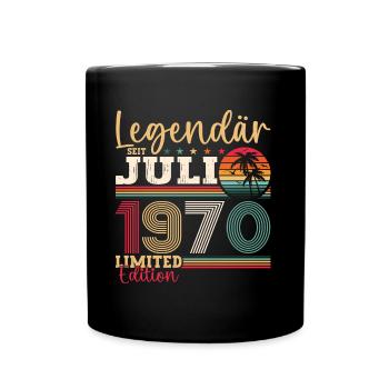 Legendär Juli 1970 52. Geburtstag Geschenk Herren - Tasse einfarbig - Schwarz - Vorne