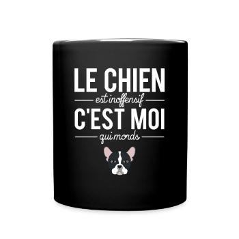 Le Chien Est Inoffensif C'est Moi Qui Mords - Mug uni - noir - Devant