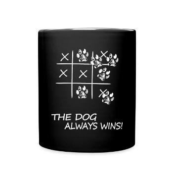 hund gassi hunderunde-hund gewinnt immer - Tasse einfarbig - Schwarz - Vorne