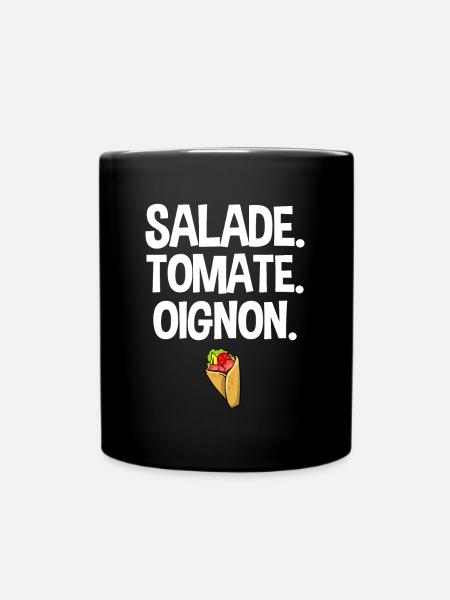 Salade tomate oignon kebab nourriture fast food - Mug uni - noir