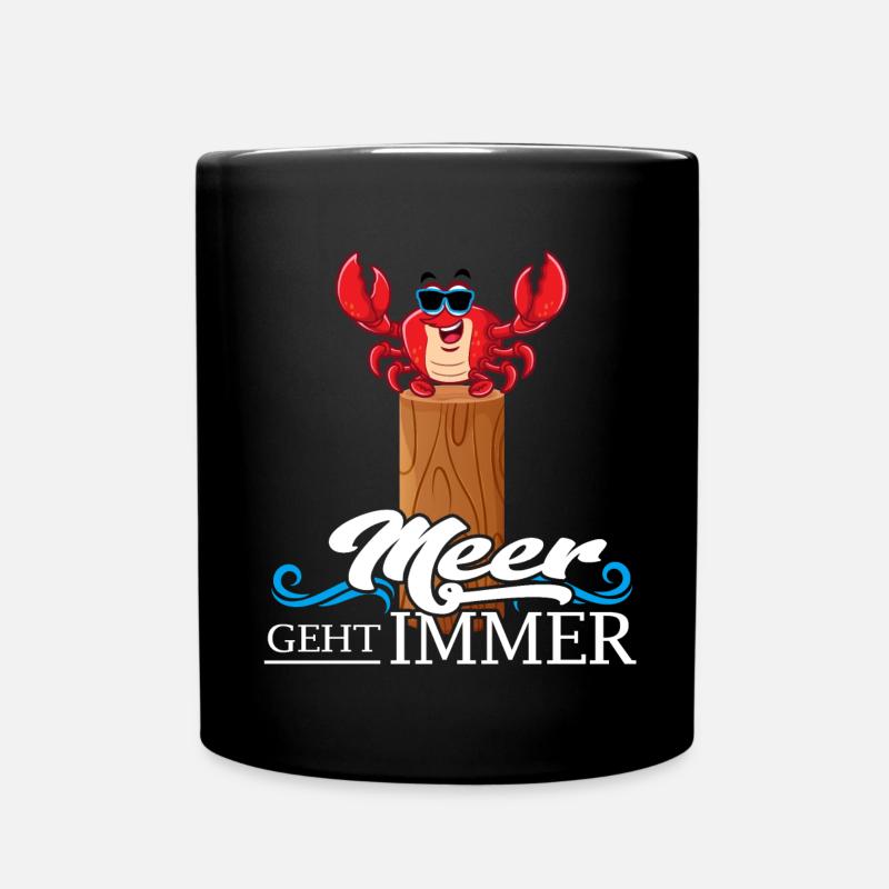 meer geht immer sommer-vibes moin moin meerweh - Tasse einfarbig - Schwarz