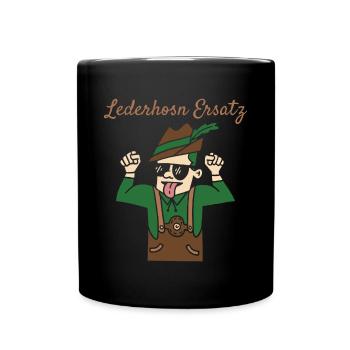 Lederhosn Ersatz Lederhose Ersatz Lederhosn - Tasse einfarbig - Schwarz - Vorne