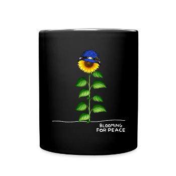 ukraine sunflower slava ukraini ukrainian - Full Colour Mug - black - Front