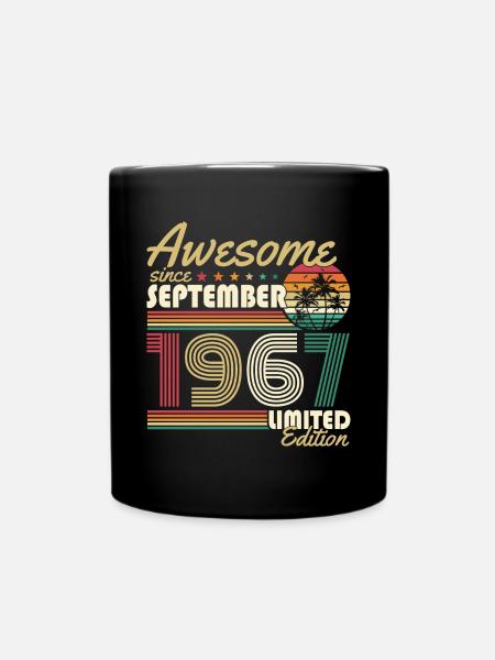 Septembre Vintage 1967 Vintage Anniversaire Rétro - Mug uni - noir