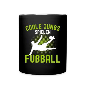 Fußballspieler Geschenk Fußball Fan Fußballer - Tasse einfarbig - Schwarz - Vorne