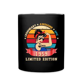 Anniversaire 1959 Femme Légende Epique Vintage - Mug uni - noir - Devant