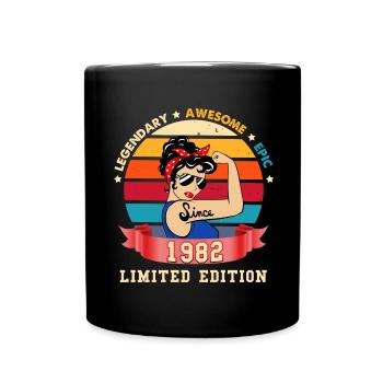 Women's Vintage limited edition since 1982 - Full Colour Mug - black - Front