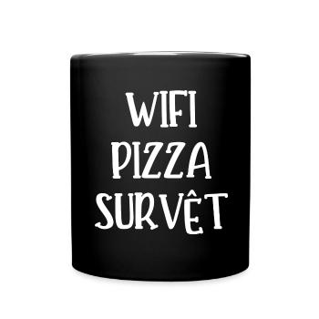 wifi pizza survêt - Mug uni - noir - Devant