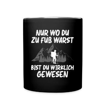 Wandern Geschenk Für Wanderer Berge Trekking - Tasse einfarbig - Schwarz - Vorne