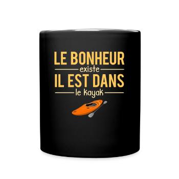 Le Bonheur Existe il Est Dans Le Kayak Humour - Mug uni - noir - Devant