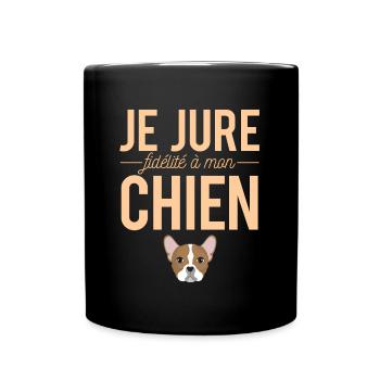 Je Jure Fidélité À Mon Chien Propriétaire Chien - Mug uni - noir - Devant