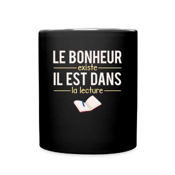 Le Bonheur Existe il Est Dans La Lecture Humour - Mug uni - noir - Devant