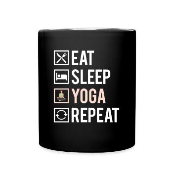 Eat Sleep Yoga Repeat Planning Humour - Mug uni - noir - Devant