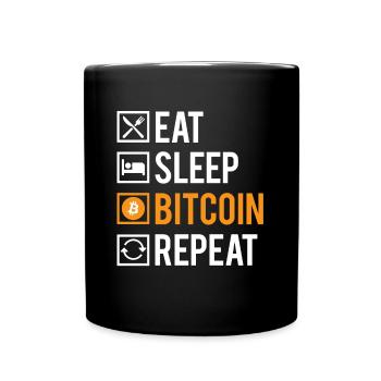Eat Sleep Bitcoin Repeat Crypto Investisseur - Mug uni - noir - Devant