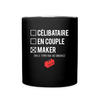 Célibataire En Couple Maker Bricoleur Humour - Mug uni - noir - Devant