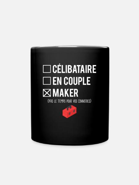 Célibataire En Couple Maker Bricoleur Humour - Mug uni - noir