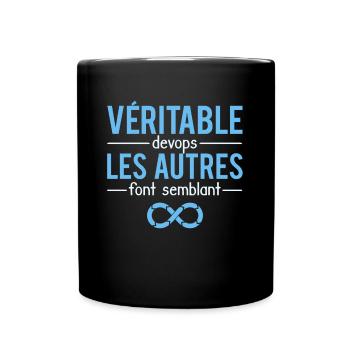 Véritable DevOps Les Autres Font Semblant Humour - Mug uni - noir - Devant