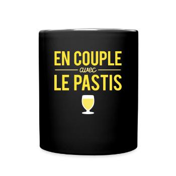 En Couple Avec Le Pastis Alcool Jaune Humour - Mug uni - noir - Devant