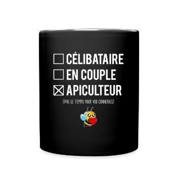 Célibataire En Couple Apiculteur Abeilles Humour - Mug uni - noir - Devant