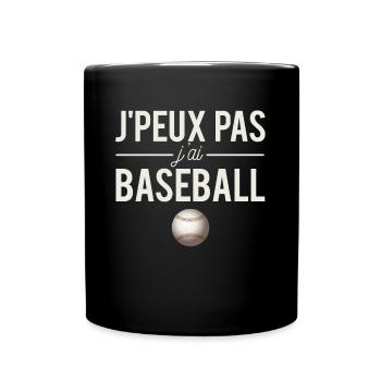 J'Peux Pas J'Ai Baseball Sport Humour - Mug uni - noir - Devant