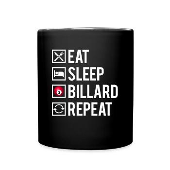 Eat Sleep Billard Repeat Passion Billard Humour - Mug uni - noir - Devant