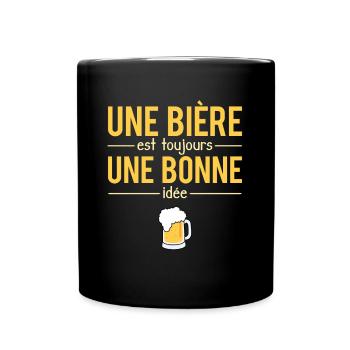 Une Bière Est Toujours Une Bonne Idée Alcool - Mug uni - noir - Devant